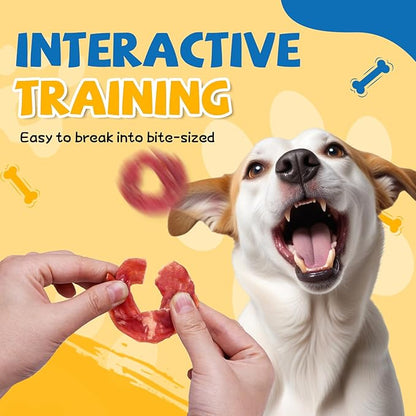 gazeupon Dog Treats Duck Jerky Rings, Natural Duck Breast, Healthy Training Rewards for Dogs w/Glucosamine Chondroitin