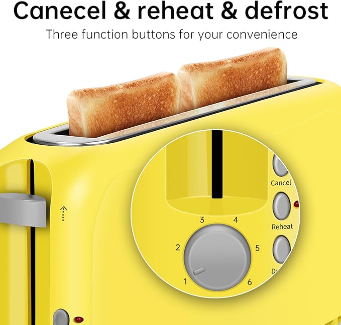 SEEDEEM 2 Slice Slim Toaster, Single 10" Long Slot Toaster Fits Bagels &