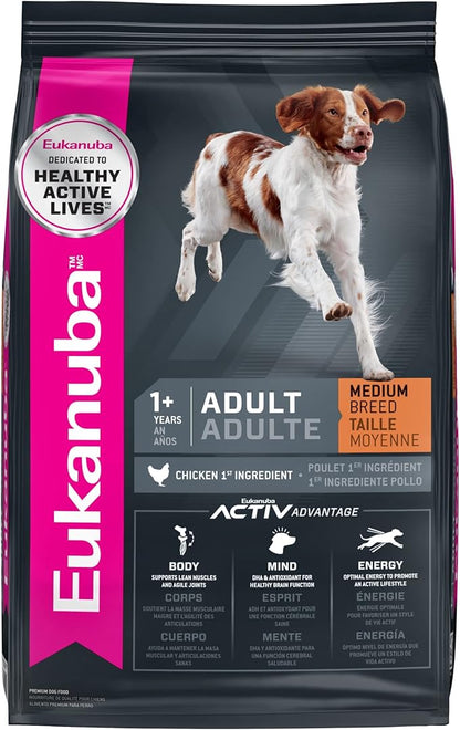 EUKANUBA Adult Medium Breed Dry Dog Food, 40 lb Bag