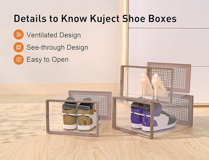 Kuject X-Large Shoe Storage Boxes Organizers