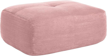 Pink Ottoman for Modular Sectional Sofa, Corduroy Deep Seat for Oversized Compressed Boneless Sectional Couches for Living Room Bedroom Apartment, Cloud Sofa Couch Set, Memory Foam, No Assembly