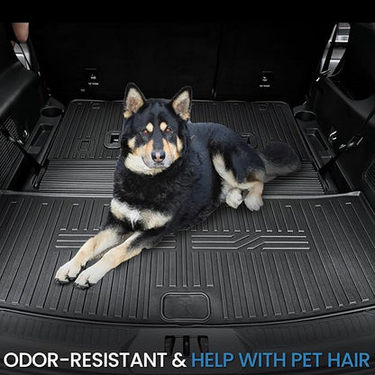 Cargo Mat with Backrest Mat for 2020-2025 2026 Ford Explorer Car Mat Accessories, All Weather TPE Cargo Liner Trunk Mat Active/ST Line/ST/Platinum(Cargo Mat with Backrest Mat)