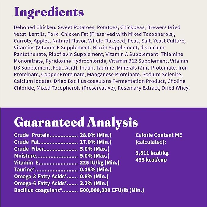 Halo Holistic Small Breed Dog Food, Cage Free Chicken & Sweet Potato Recipe, Grain Free Dry Dog Food, Complete Digestive Health, 3.5 lb Bag