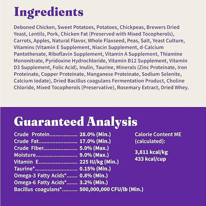Halo Holistic Small Breed Dog Food, Cage Free Chicken & Sweet Potato Recipe, Grain Free Dry Dog Food, Complete Digestive Health, 3.5 lb Bag