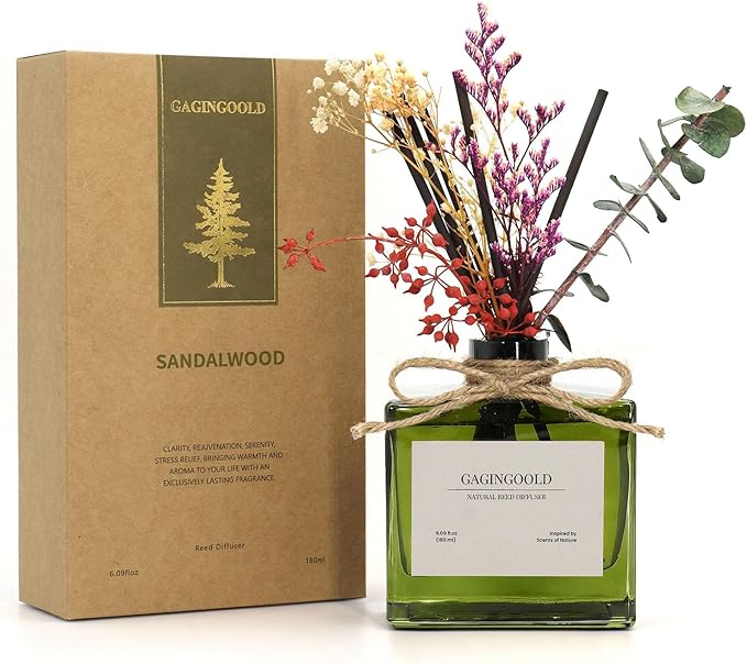 Reed Diffuser, 6.09 oz Earthy Sandalwood Scent Diffuser