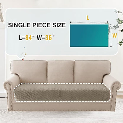 Turquoize Waterproof Couch Cover for Dogs Fuzzy Pet Couch Covers for Sofa Thick Dog Bed Cover Non-Slip Sofa Covers for 3 Cushion Couch Protector Slipcover Pet Friendly (Khaki, 36" x 84")