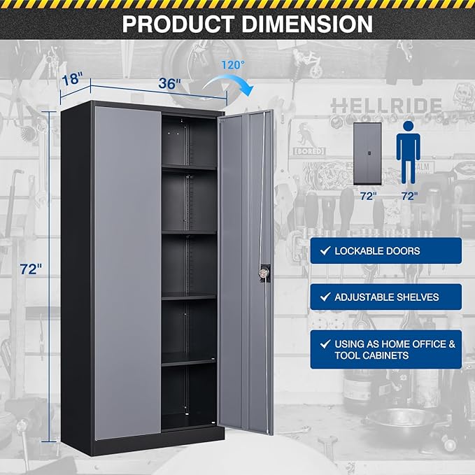 Metal Storage Cabinet-72” Tall Steel File Cabinets