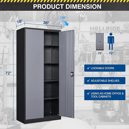 Metal Storage Cabinet-72” Tall Steel File Cabinets
