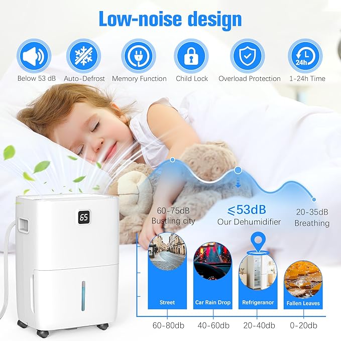 DEVERSE Max 80 Pints Energy Star Dehumidifier