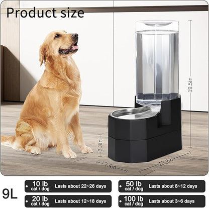 Sfozstra Elevated Dog Water Dispenser: 9L Gravity Auto Refill -Senior &