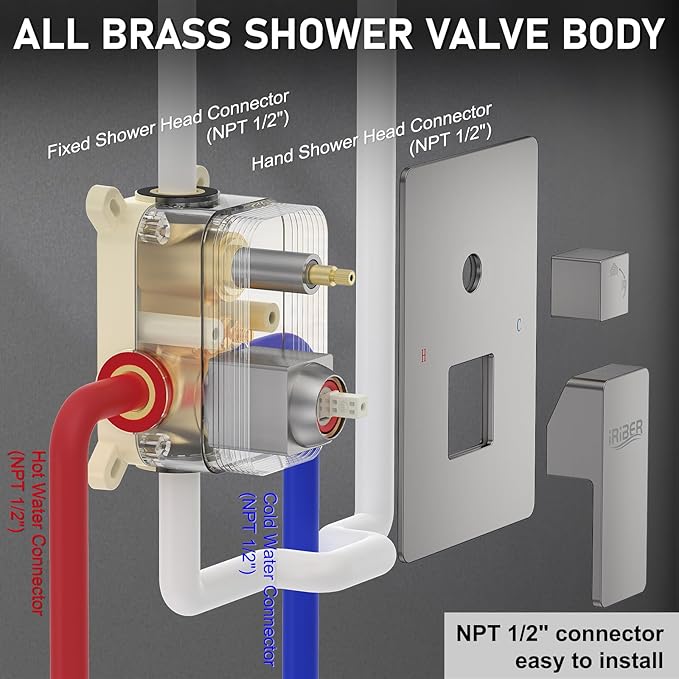 Iriber 12-Inch Rainfall Shower System