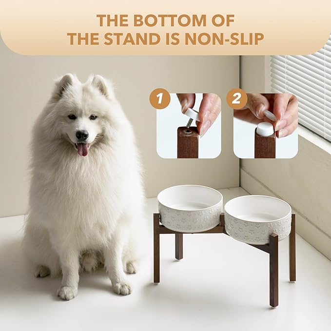 Ceramic 8.2inch Raised Double-Bowl Set