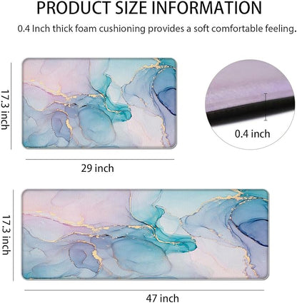 Kitchen Mats for Floor 2 Pieces Purple Marble Kitchen Mat Anti Fatigue Waterproof Non Slip Kitchen Rugs Comfort Memory Foam Mat for Kitchen Floor,in Front of Sink