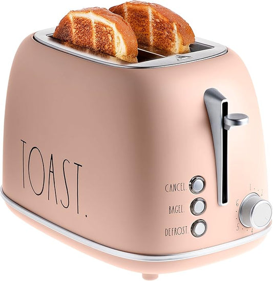 Rae Dunn Retro Rounded Bread Toaster, 2 Slice Stainless Steel Toaster