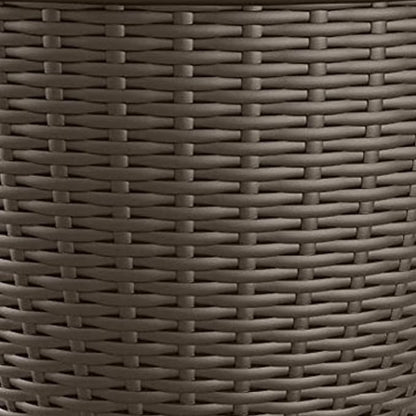 Suncast 4 Pack Wicker Planter w/ Drillable Drain Holes, Decorative Indoor/Outdoor Pot, 18in, Java