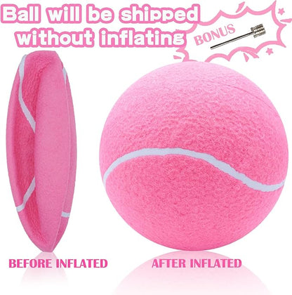 Big Tennis Ball for Dogs, Giant Dog Tennis Ball Toy Large Outdoor Sports Gift for Small Medium Large Dog (Pink, 9.5 inch)