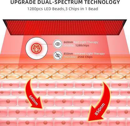 Red Light Therapy Large Mat for Whole Body Relief 71''x31'' Infrared Therapy