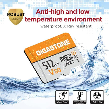 GIGASTONE 512GB Micro SD Card, for Surveillance, Security Camera, Action Camera