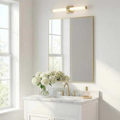 30"x36" Gold Bathroom Mirror for Wall, Metal Framed Vanity Mirror, Large