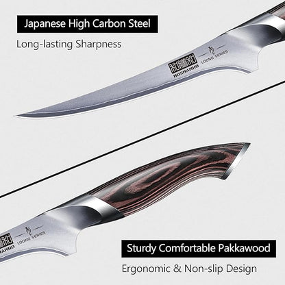 HOSHANHO Fillet Knife 7 Inch, Super Sharp Boning Knife in High Carbon Stainless