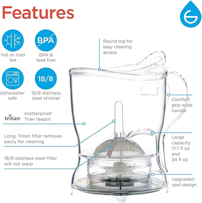 GROSCHE Aberdeen 34 oz tea pot and bottom dispensing tea steeper and Cyprus
