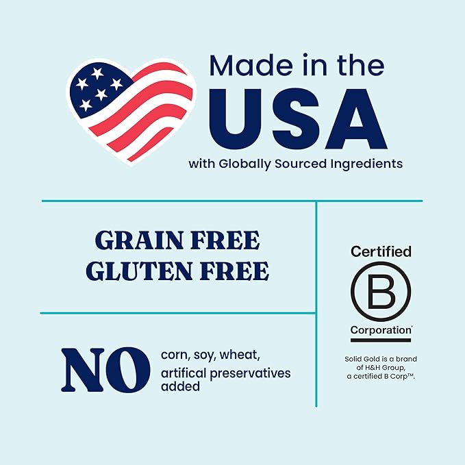 Solid Gold Dry Dog Food for Sensitive Stomachs - Grain Free & Gluten Free w/Venison, Pumpkin & Probiotics for Gut Health & Digestion - Sensitive Stomach Dog Food for All Ages - Nutrientboost – 22LB