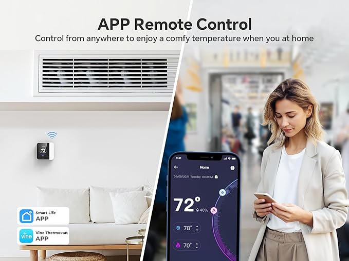 vine Smart Thermostat for House, WiFi Thermostats for Home Compatible