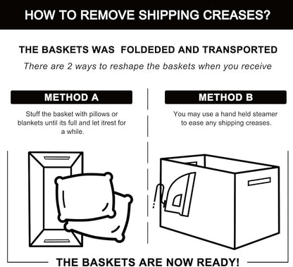 OIAHOMY Large Blanket Basket,Storage Basket with Handle, Blanket Basket for Living Room, Rectangle Woven Cotton Rope Basket for Bedroom, Toy Baskets Organizer Bins, 22" x 17" x 12" in, Dark Grey