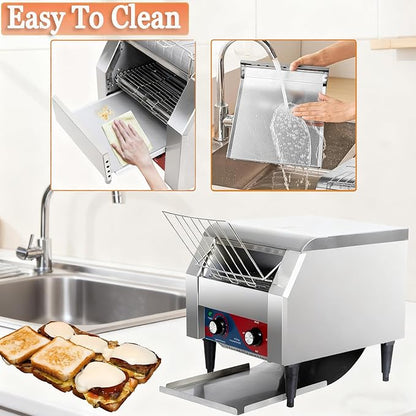 CTJ Commercial Toaster 300 Slices/Hour Electric Conveyor Belt Toaster Heavy
