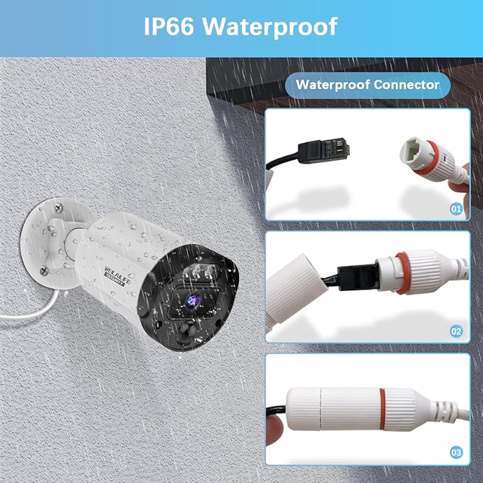 【90-Day Storage & 2-Way Audio】 5MP Outdoor Wired Security Camera System