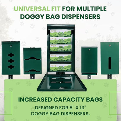 Dog Waste Bags, 400 Count, 15 Pounds, Opaque Black Color, Holds Odors Inside