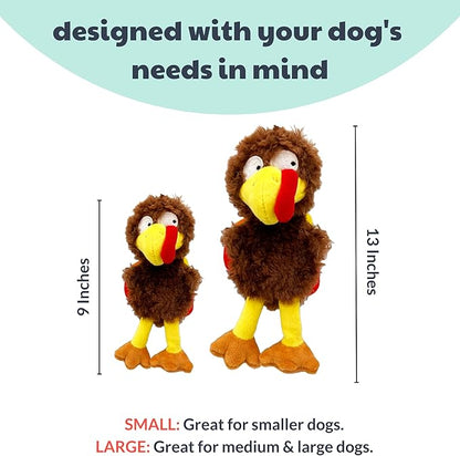 Huxley & Kent Slappies for Dogs | Wishbone Turkey (Large) | Squeak & Shake Dog Toy | No Stuff Squeaky Toy, TPR Ball in Head | Simulates Hunting Nature for Dogs
