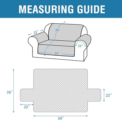 H.VERSAILTEX Loveseat Covers for 2 Cushion Couch Sofa Cover for Dogs 100% Waterproof Furniture Protector Cover with Elastic Straps for Pet Cat(Loveseat, Rocket Gray)