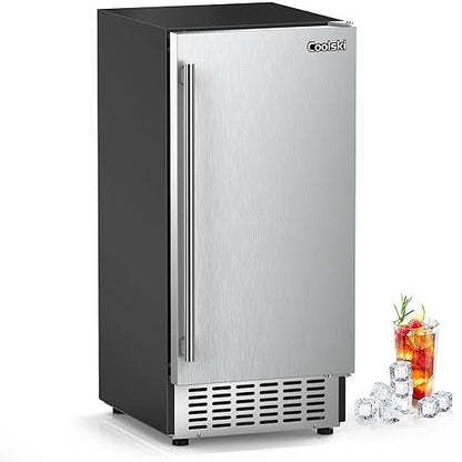 Coolski 15" W Commercial Under Counter Ice Maker Machine, 80 Lbs/Day, Bulit-in