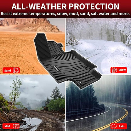 LASFIT Floor Mats&Trunk Mats for Toyota Highlander 8 Seats 2020-2025 2026 (Not for Hybrid), All Weather TPE Floor Liner & Cargo mats for Highlander，Front&Rear 4 Rows mats.