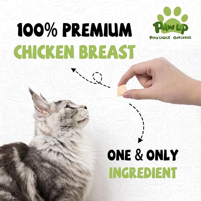PAWUP Freeze Dried Chicken for Dogs Cats, High Protein Raw Dog Food Topper, Single Fresh Ingredient Treats, 4.6oz, Rawhide Free