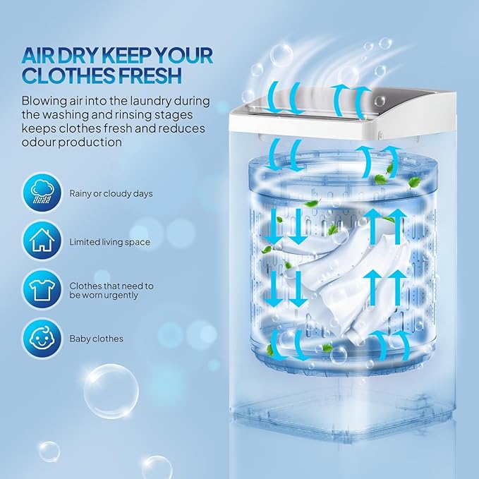 ROVSUN 17.8LBS Portable Washing Machine, Full-Automatic Electric Laundry Machine