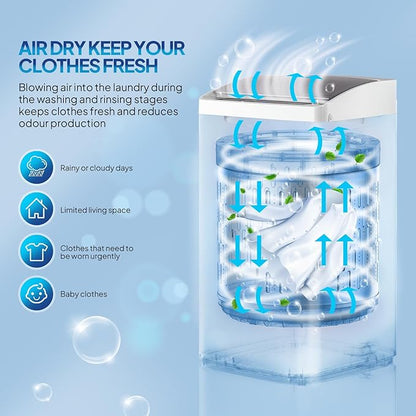 ROVSUN 17.8LBS Portable Washing Machine, Full-Automatic Electric Laundry Machine