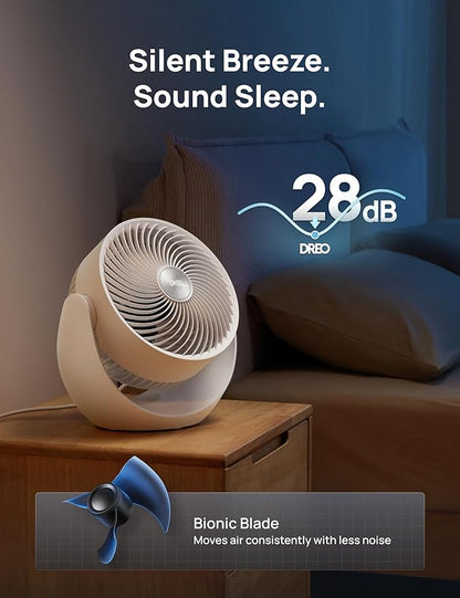 Dreo Fan for Bedroom, Table Air Circulator for Whole Room, 11 Inch, 40ft Strong