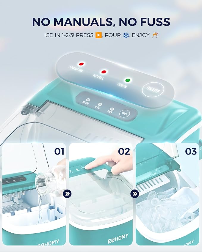 EUHOMY Countertop Ice Maker Machine