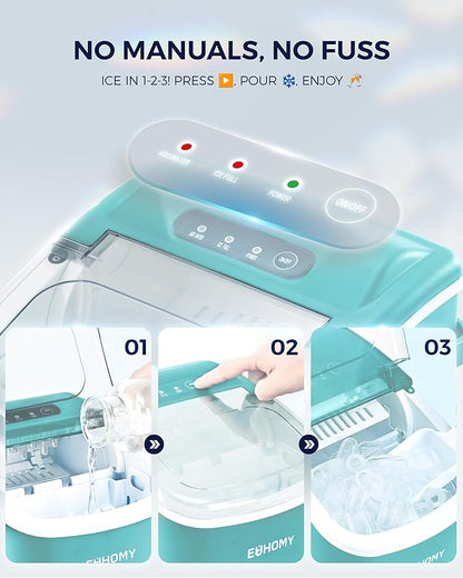 EUHOMY Countertop Ice Maker Machine