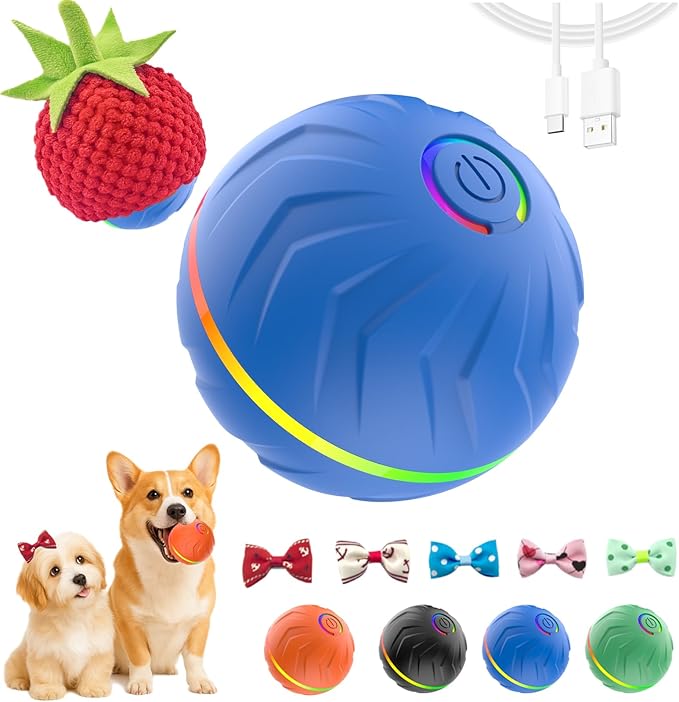 2026 T01 Interactive Dog Toys Dog Ball, Automatic Rolling and Bouncing Moving Dog Toy, Durable and USB Rechargeable, Fun Smart Toy for Puppy, Small, Medium and Large Dogs, Dog Toys to Keep Them Busy