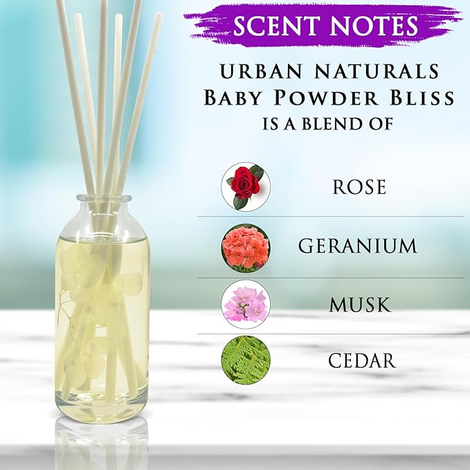Urban Naturals Baby Powder Bliss Reed Diffuser Set | Made