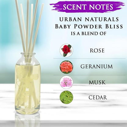 Urban Naturals Baby Powder Bliss Reed Diffuser Set | Made