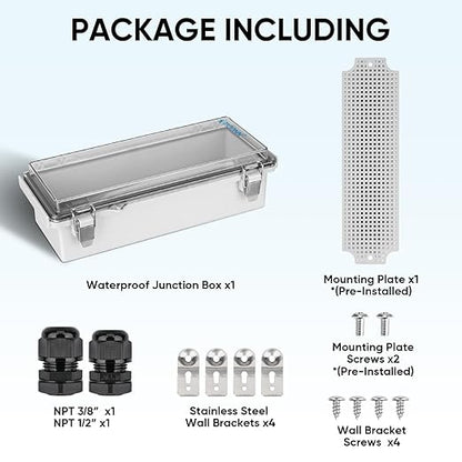 TICONN Waterproof Electrical Junction Box IP67 ABS Plastic Enclosure