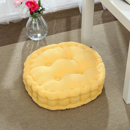 Round Soft Chair Cushions Home Floor Pillow Indoor Corduroy Chair Pads Office Seat Cushion, 19" D.