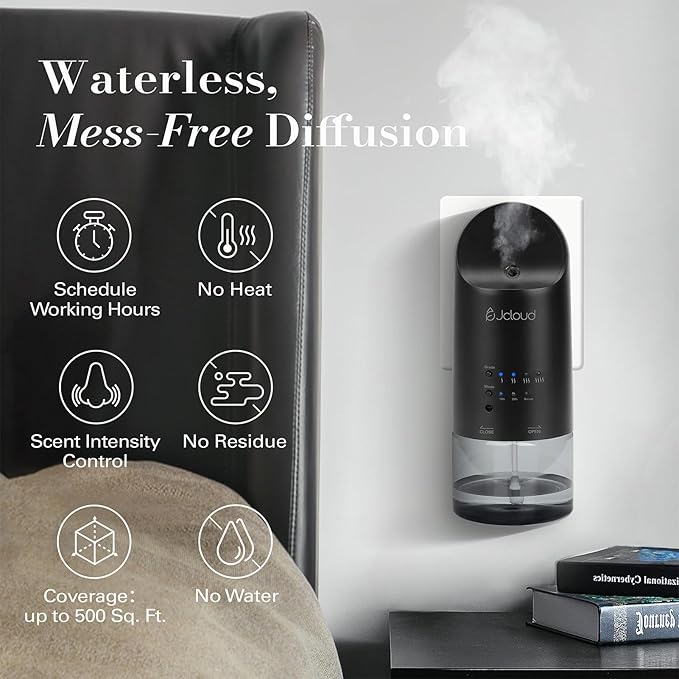 JCLOUD Plug in Diffuser for Essential Oils, Waterless Scent Diffuser Cover Up