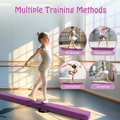 Giantex 7FT/8FT/9FT Balance Beam, Folding Gymnastics Beam w/Carry Handles