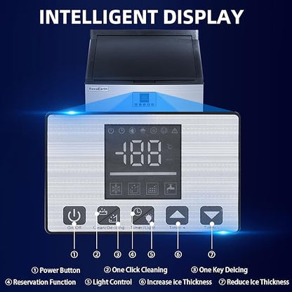 Commercial Ice Maker, 110V Automatic Ice Making Machine Stainless Steel 325