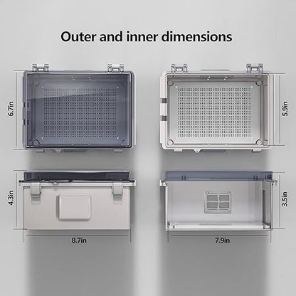 ABS Electrical Junction Box, Ventilated Design, Cable Grommets, IP65 Waterproof